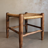 Vintage Wood and Rush Stool