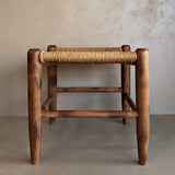 Vintage Wood and Rush Stool