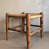 Vintage Wood and Rush Stool