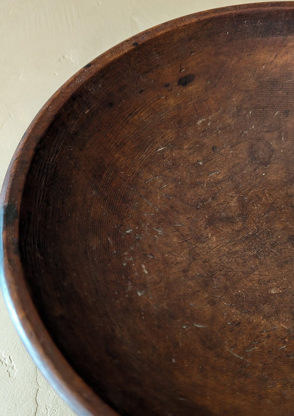 Vintage Hand-turned Wooden Butter/Dough Bowl with Butter Paddle