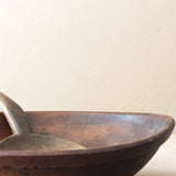 Vintage Hand-turned Wooden Butter/Dough Bowl with Butter Paddle