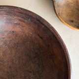 Vintage Hand-turned Wooden Butter/Dough Bowl with Butter Paddle