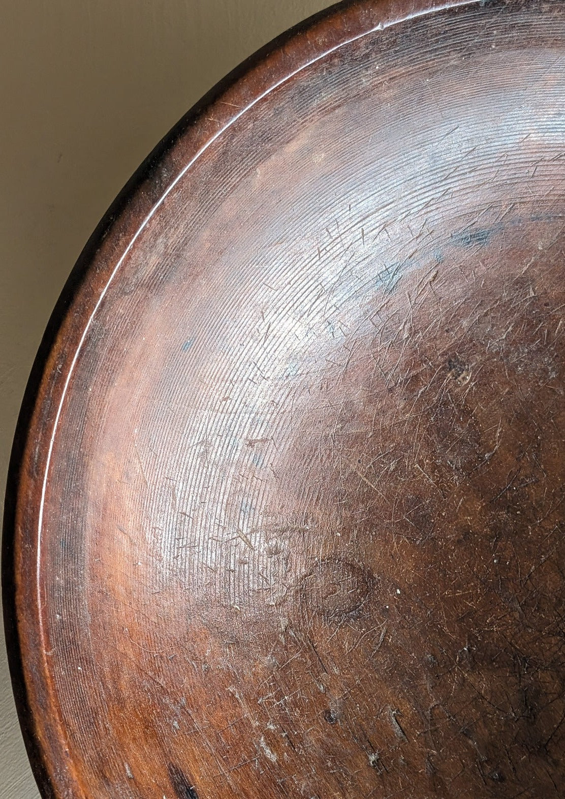 Vintage Hand-turned Wooden Butter/Dough Bowl with Butter Paddle