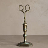 Vintage Brass Victorian-Style Candle Wick Snuffer with Stand