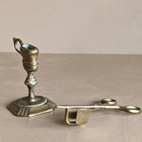 Vintage Brass Victorian-Style Candle Wick Snuffer with Stand