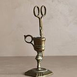 Vintage Brass Victorian-Style Candle Wick Snuffer with Stand