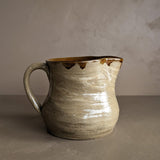 Handmade Swirled Drip Glaze Pottery Pitcher