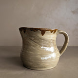 Handmade Swirled Drip Glaze Pottery Pitcher