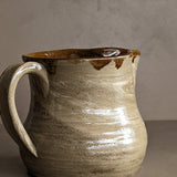 Handmade Swirled Drip Glaze Pottery Pitcher