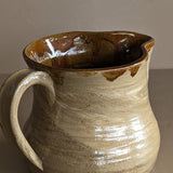 Handmade Swirled Drip Glaze Pottery Pitcher