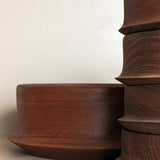 Vintage Hand-turned Teak Salad and Serving Bowl Set