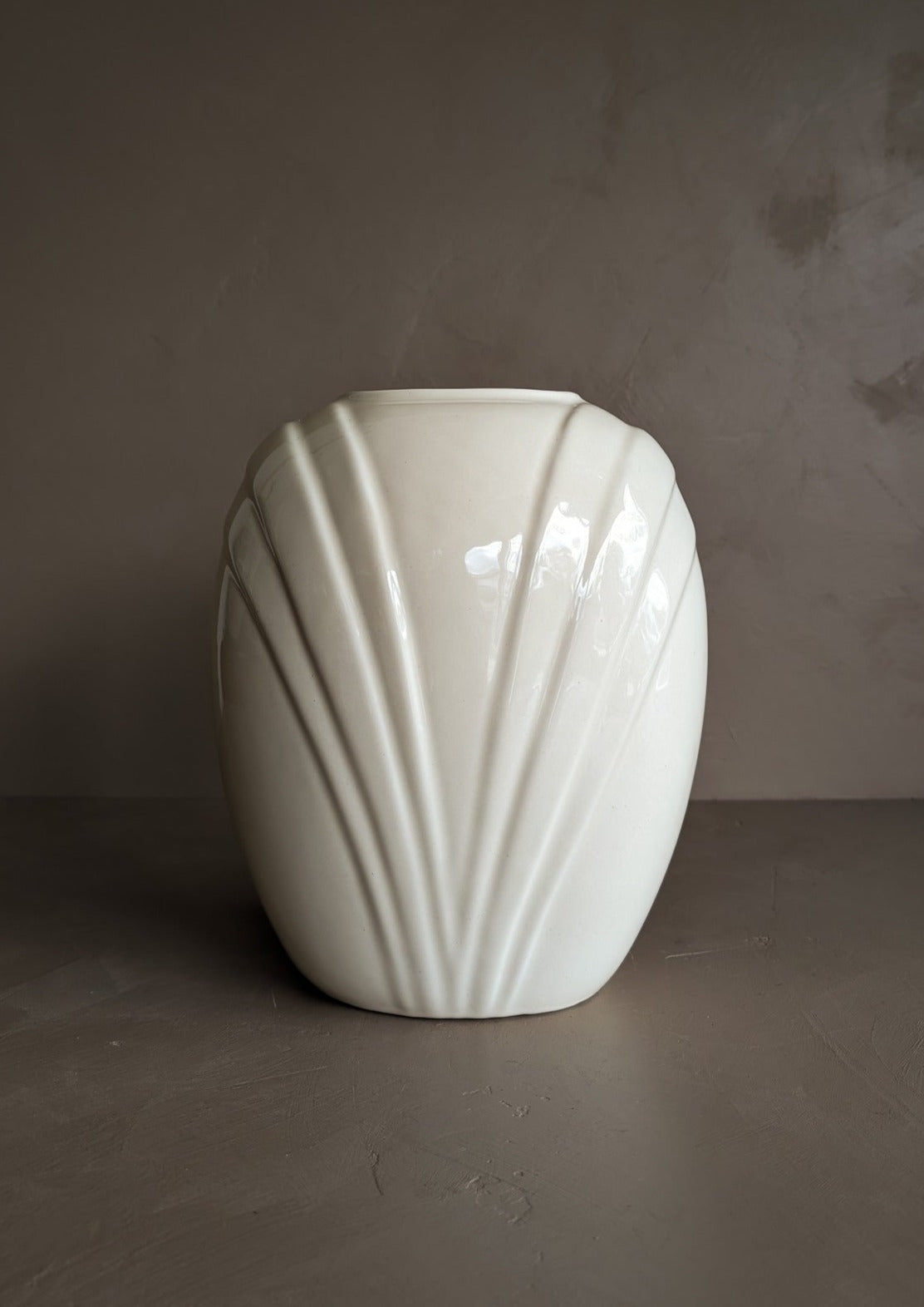 Vintage Postmodern Cream Vase