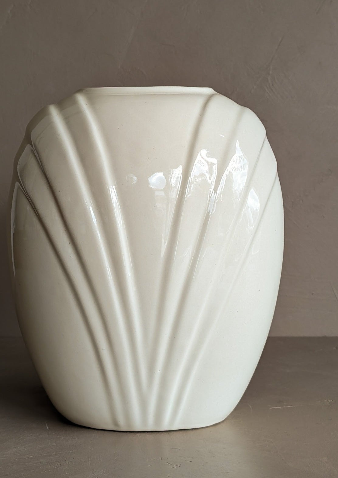 Vintage Postmodern Cream Vase