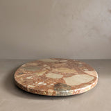 Unique Vintage Pink and Cream Oval Marble Tray