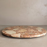 Unique Vintage Pink and Cream Oval Marble Tray