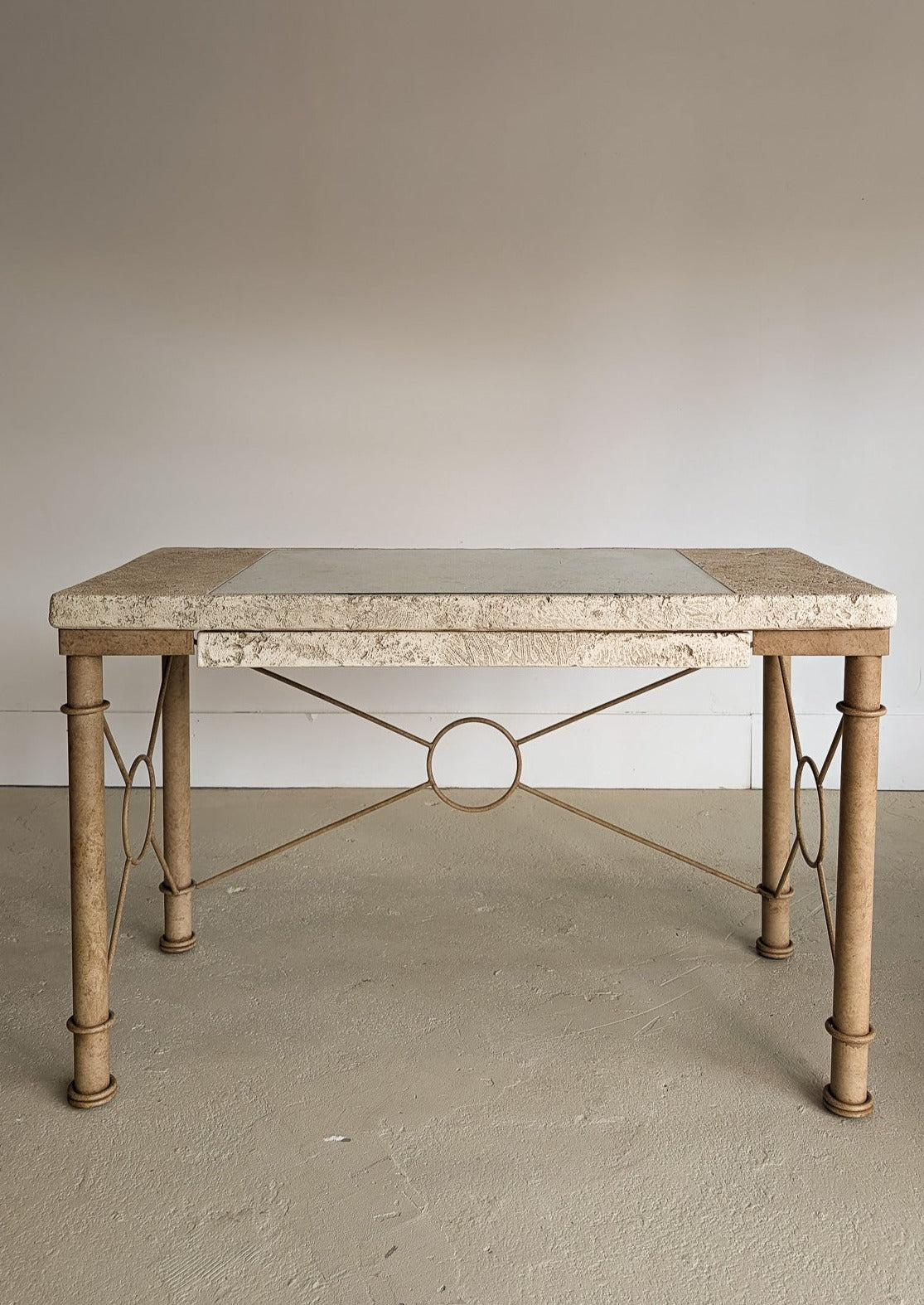 Vintage Postmodern Faux Coral and Metal Desk