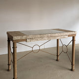 Vintage Postmodern Faux Coral and Metal Desk