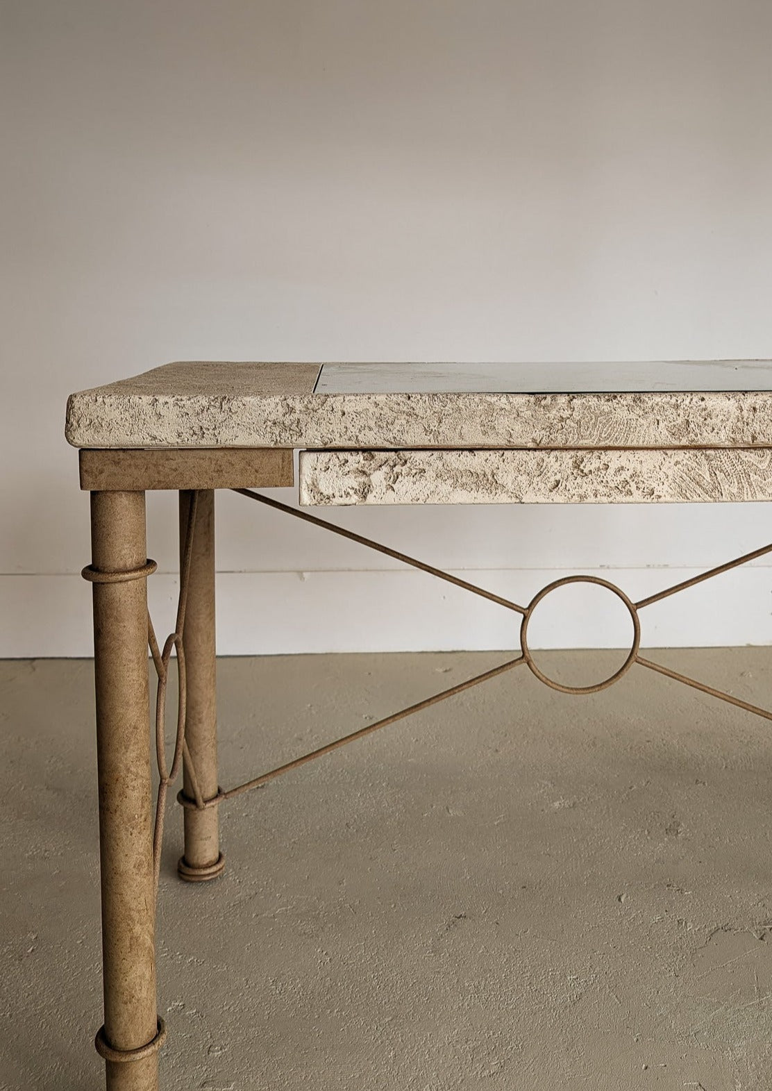 Vintage Postmodern Faux Coral and Metal Desk