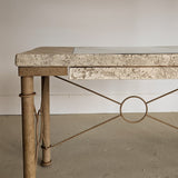 Vintage Postmodern Faux Coral and Metal Desk