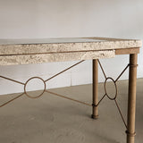 Vintage Postmodern Faux Coral and Metal Desk