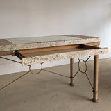 Vintage Postmodern Faux Coral and Metal Desk
