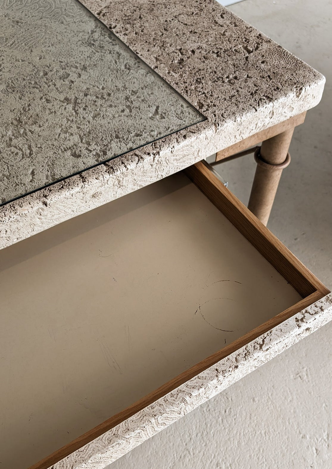 Vintage Postmodern Faux Coral and Metal Desk