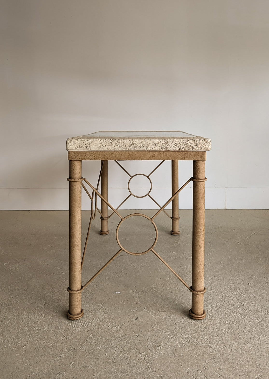 Vintage Postmodern Faux Coral and Metal Desk