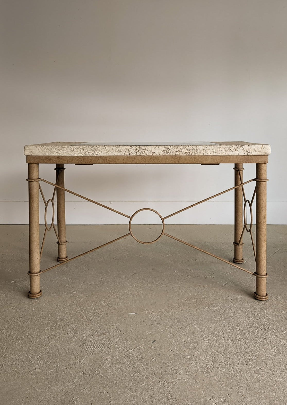 Vintage Postmodern Faux Coral and Metal Desk