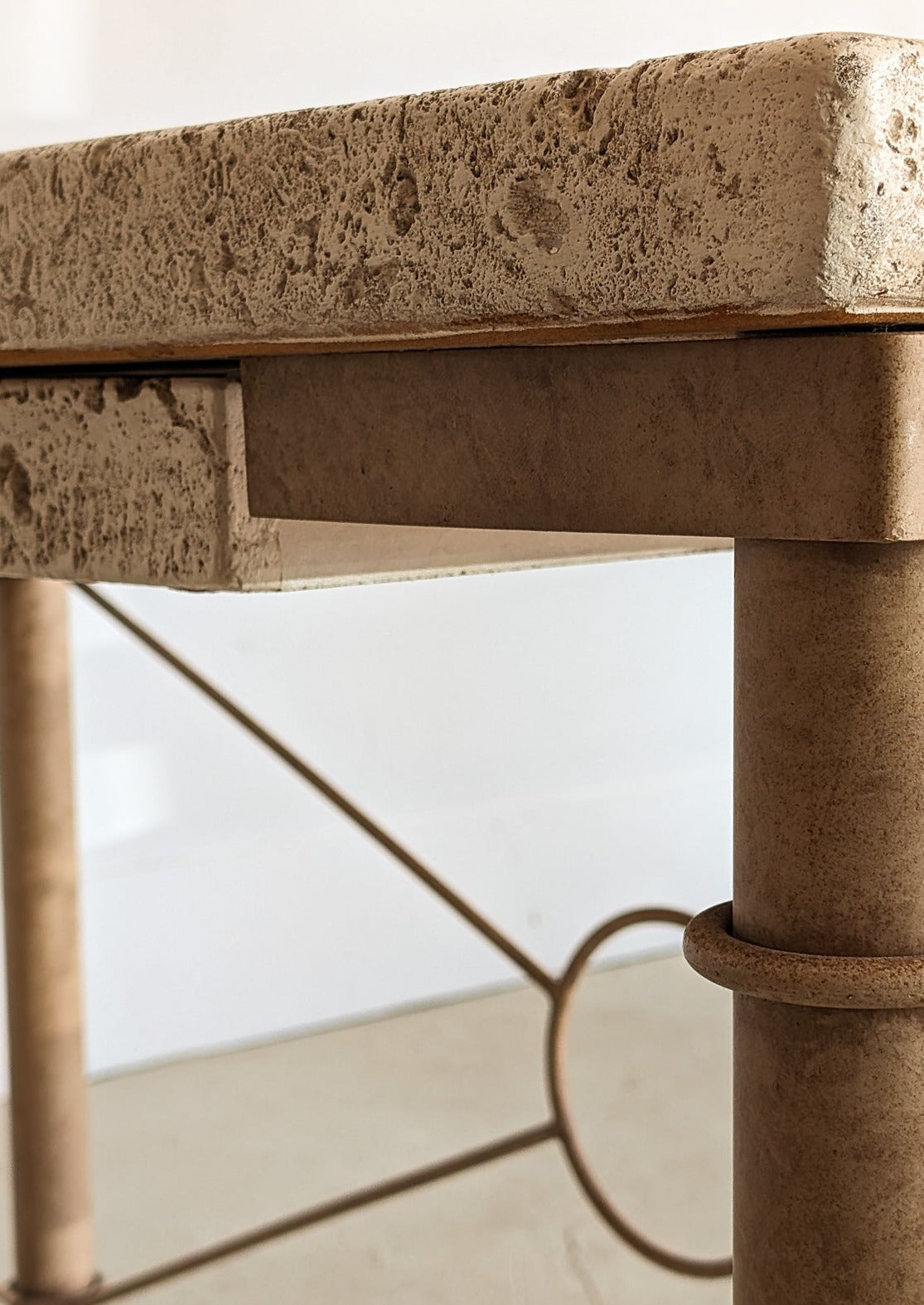 Vintage Postmodern Faux Coral and Metal Desk