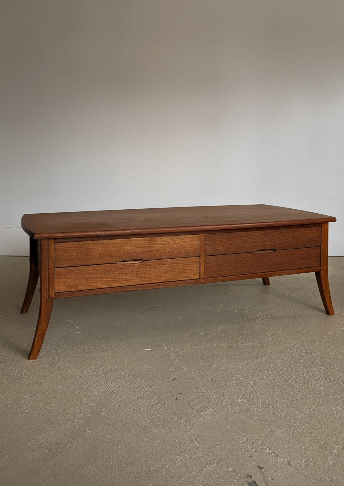 Rare Vintage Teak Vejle Stole Møbelfabrik Coffee Table with Drawers