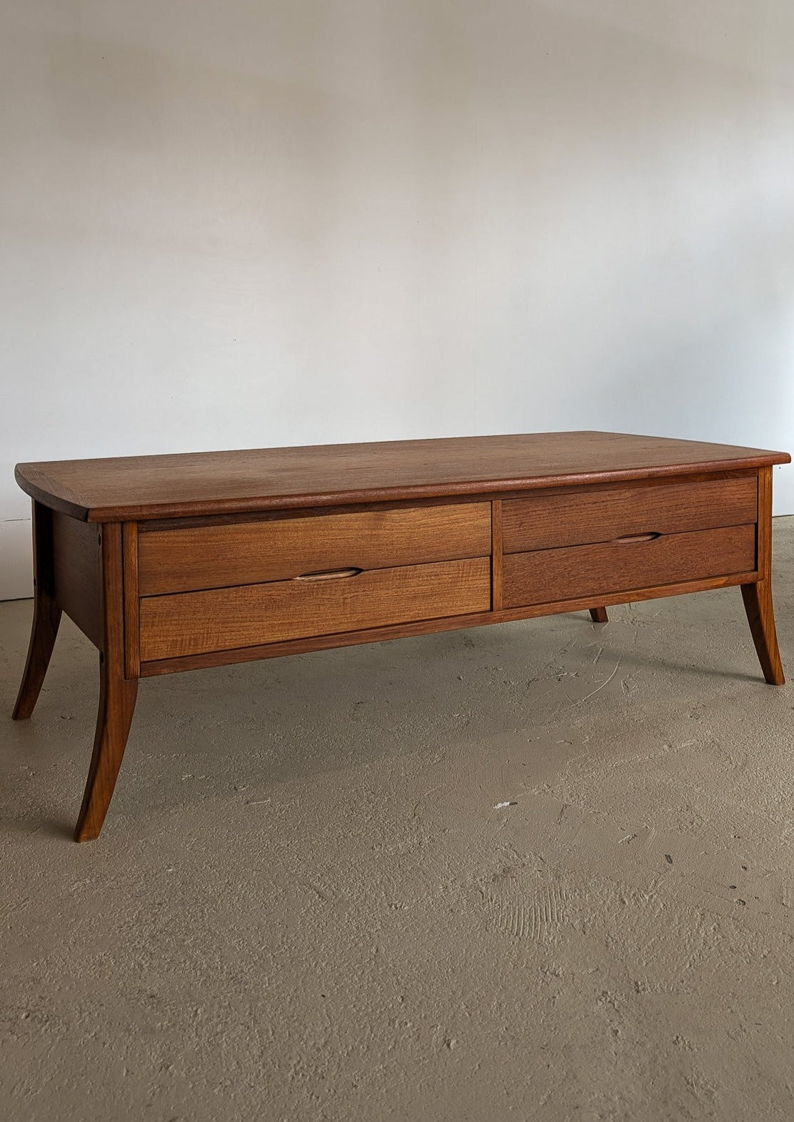 Rare Vintage Teak Vejle Stole Møbelfabrik Coffee Table with Drawers