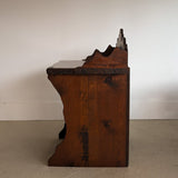 Handmade Vintage Freeform Brutalist Dark Wooden Desk/Table