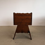 Handmade Vintage Freeform Brutalist Dark Wooden Chair/Stool