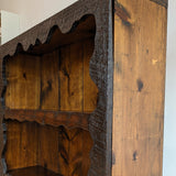 Handmade Freeform Brutalist Dark Wooden Bookshelf