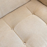Midcentury Vintage Danish Domino Møbler Teak and Original Textured Cream Upholstered Loveseat