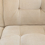 Midcentury Vintage Danish Domino Møbler Teak and Original Textured Cream Upholstered Loveseat