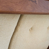 Midcentury Vintage Danish Domino Møbler Teak and Original Textured Cream Upholstered Loveseat