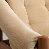 Midcentury Vintage Danish Domino Møbler Teak and Original Textured Cream Upholstered Loveseat