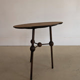 Unique Antique Victorian Dark Wooden Three-Legged Side Table