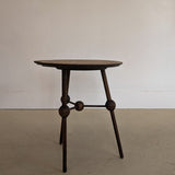 Unique Antique Victorian Dark Wooden Three-Legged Side Table