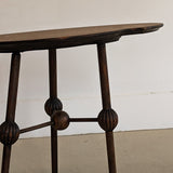 Unique Antique Victorian Dark Wooden Three-Legged Side Table