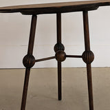 Unique Antique Victorian Dark Wooden Three-Legged Side Table