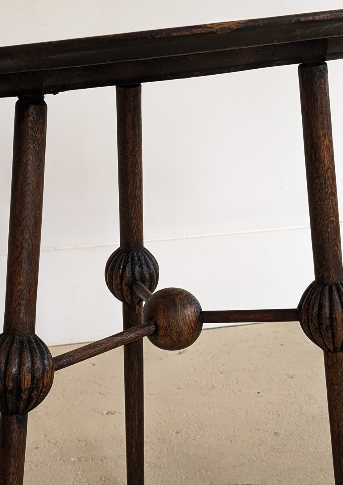 Unique Antique Victorian Dark Wooden Three-Legged Side Table