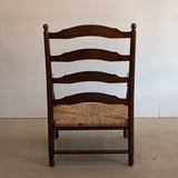 Large Dark Wood and Rush Chair