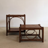 Handmade Amish Bentwood Side Tables - Tall and Short