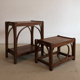 Handmade Amish Bentwood Side Tables - Tall and Short