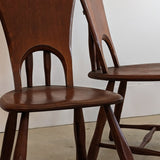 Pair of Vintage Wooden Brutalist Chairs