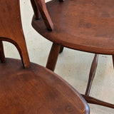 Pair of Vintage Wooden Brutalist Chairs