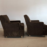 Pair of Lee Industries Brown Velvet Accent Chairs