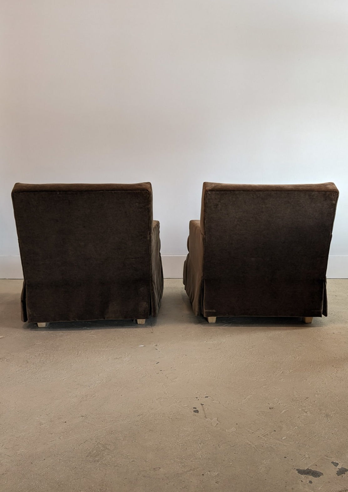 Pair of Lee Industries Brown Velvet Accent Chairs